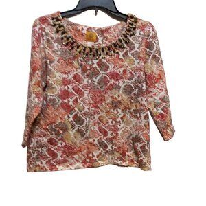 Ruby RD Women Blouse Large Rust 95% Cotton 5% Spandex sku8